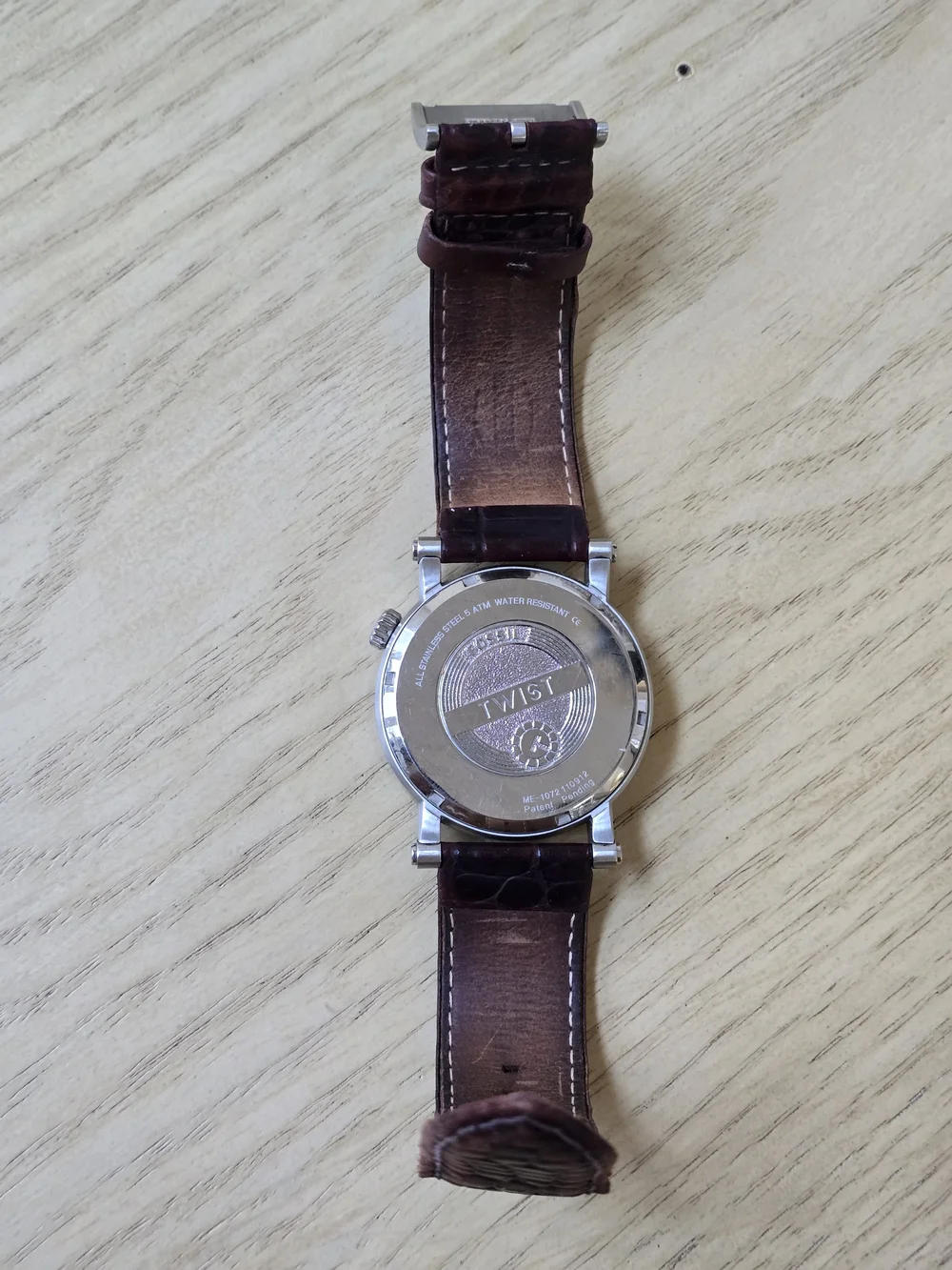 Fossil Men's Brown Leather Automatic Watch with Silver Case